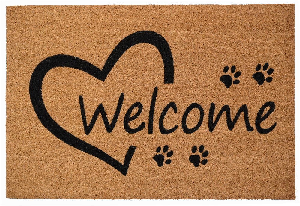 Open Heart Paws Doormat