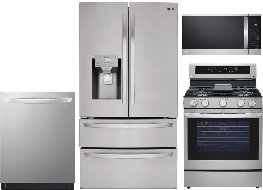 LG 4 Piece Gas Appliance Package - Stainless Steel | RC Willey