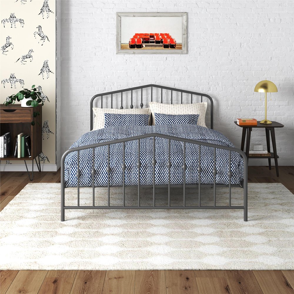 113386788 Bushwick Gray Queen Metal Platform Bed sku 113386788