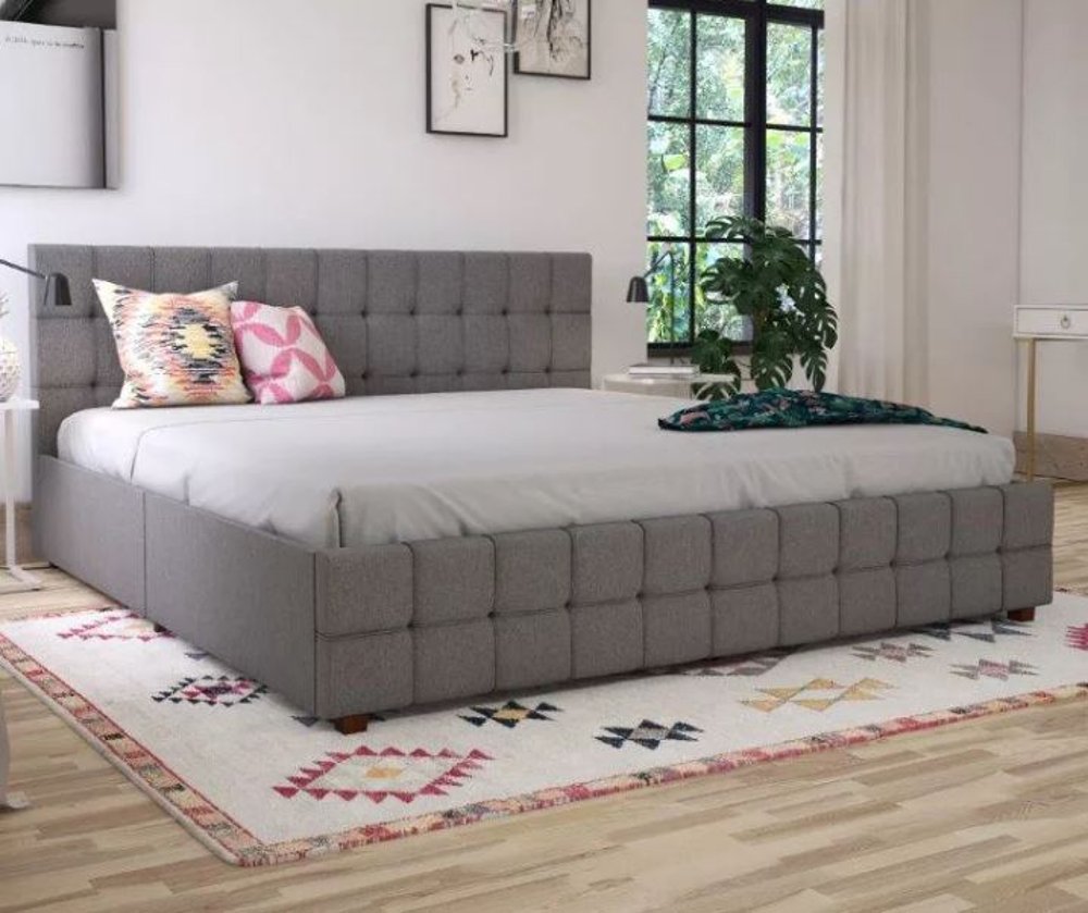 113386818 Elizabeth Gray King Upholstered Bed with Storage sku 113386818