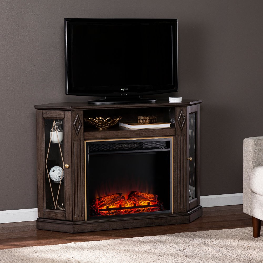 113389159 Austindale Brown Electric Fireplace Media Mantel sku 113389159