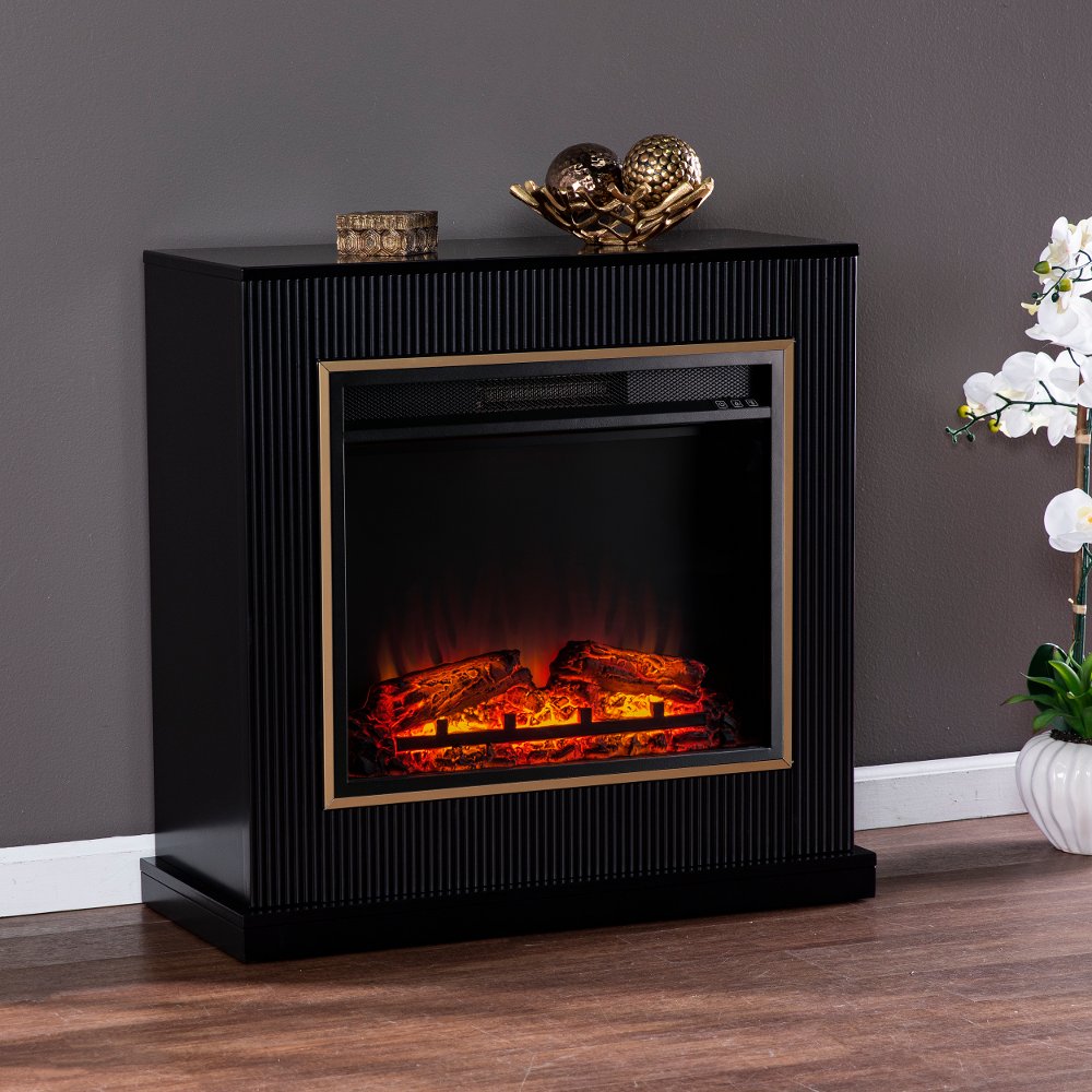 Crittenly Black Electric Fireplace