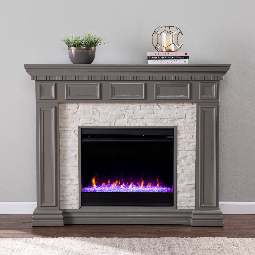 113389670 Dakesbury Gray Color Changing Fireplace sku 113389670