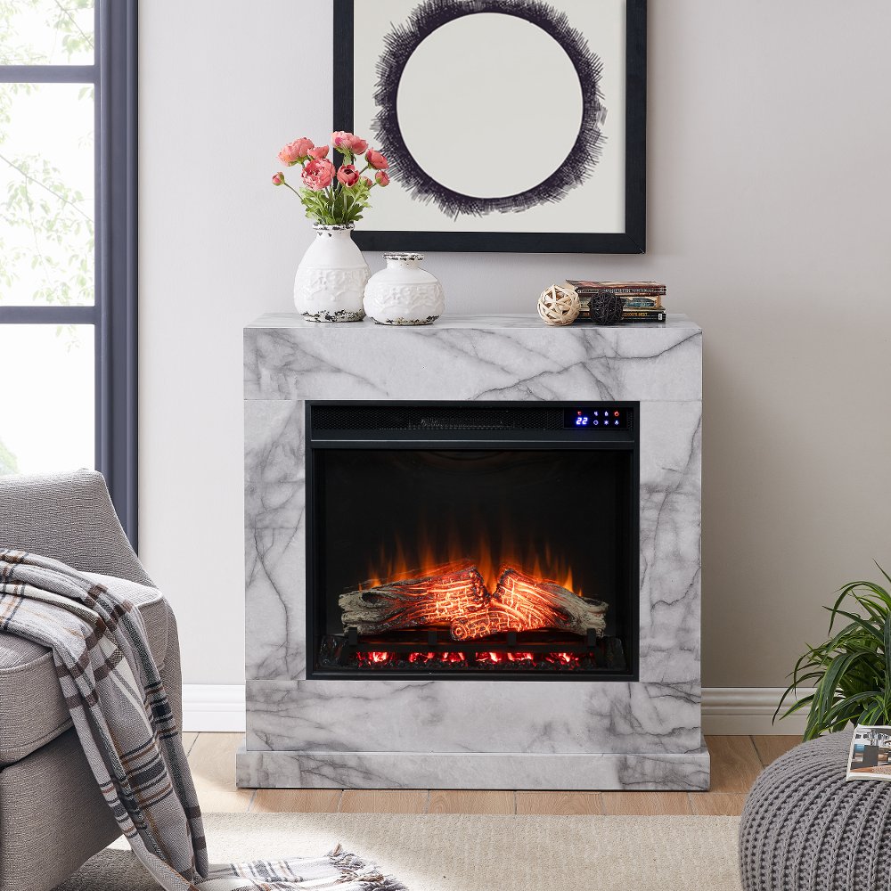 113389795 Dendale Faux Marble Touch Screen Fireplace sku 113389795