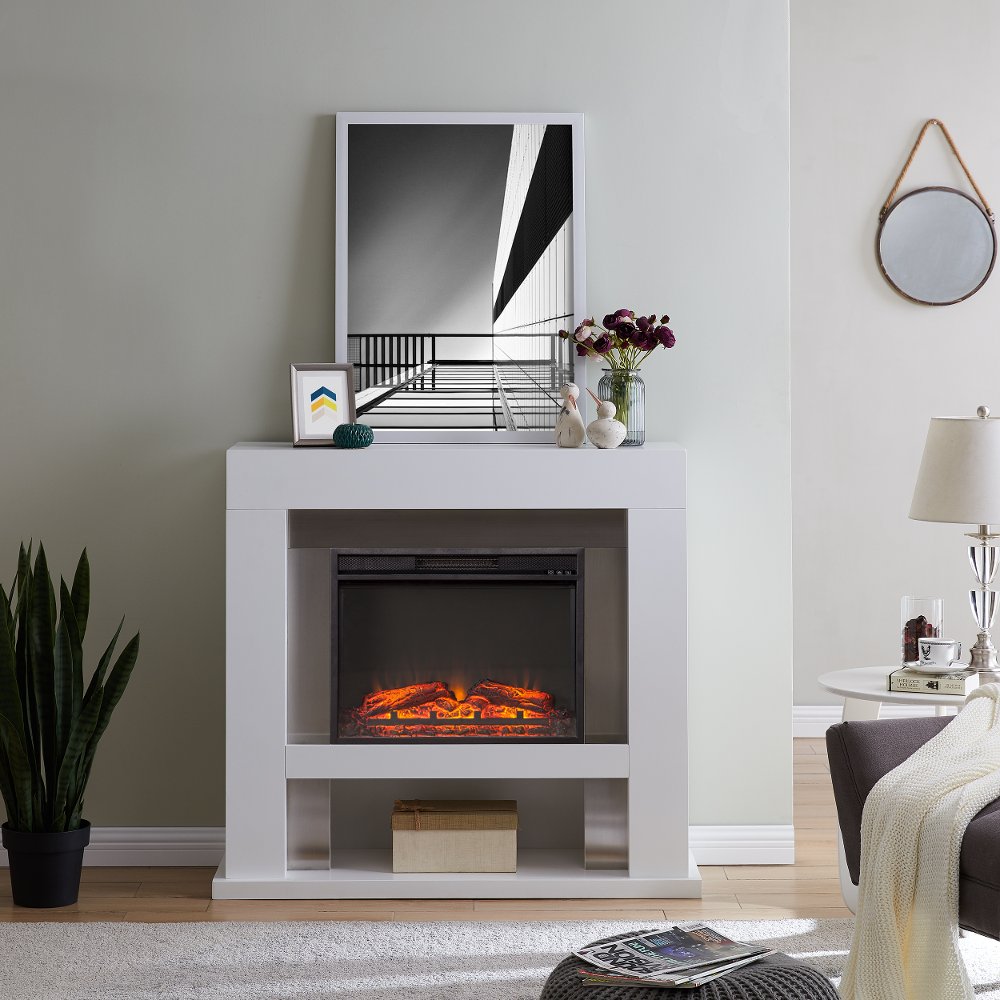 113390335 Lirrington Stainless Steel Electric Fireplace sku 113390335