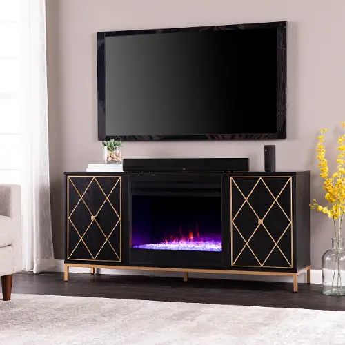 Color changing electric fireplace tv stand discount