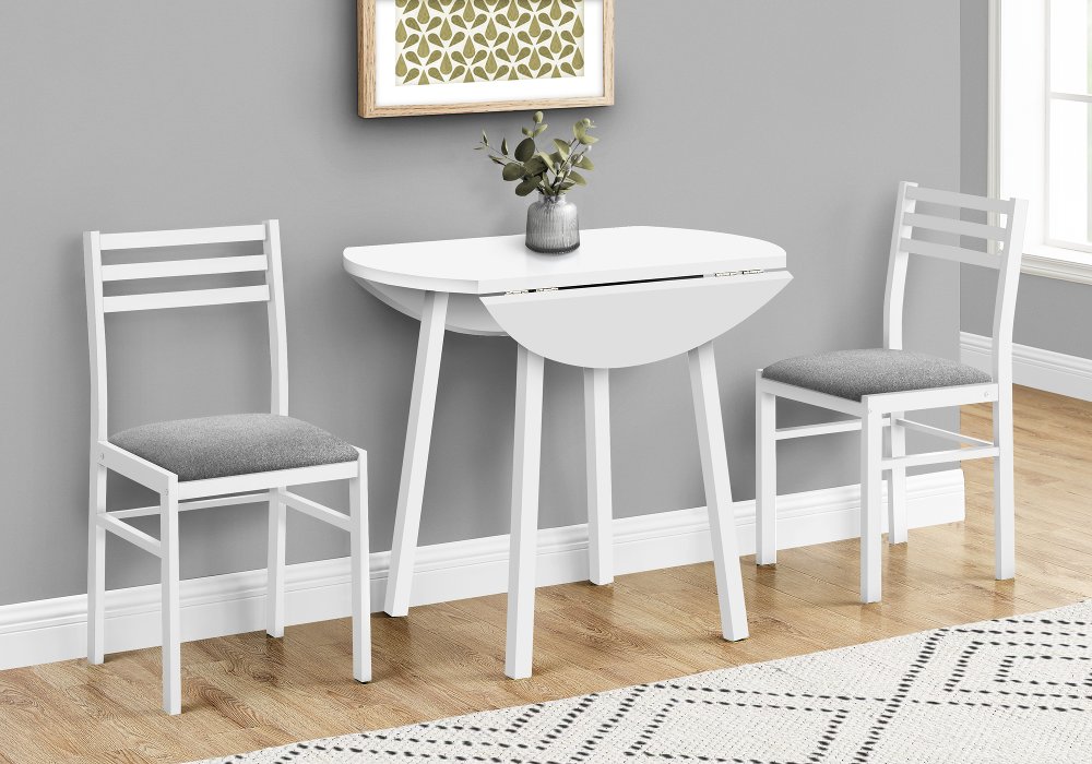 Hadley White 3 Piece Dining Set