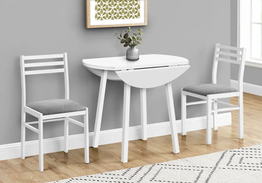 Hadley White 3 Piece Dining Set-2