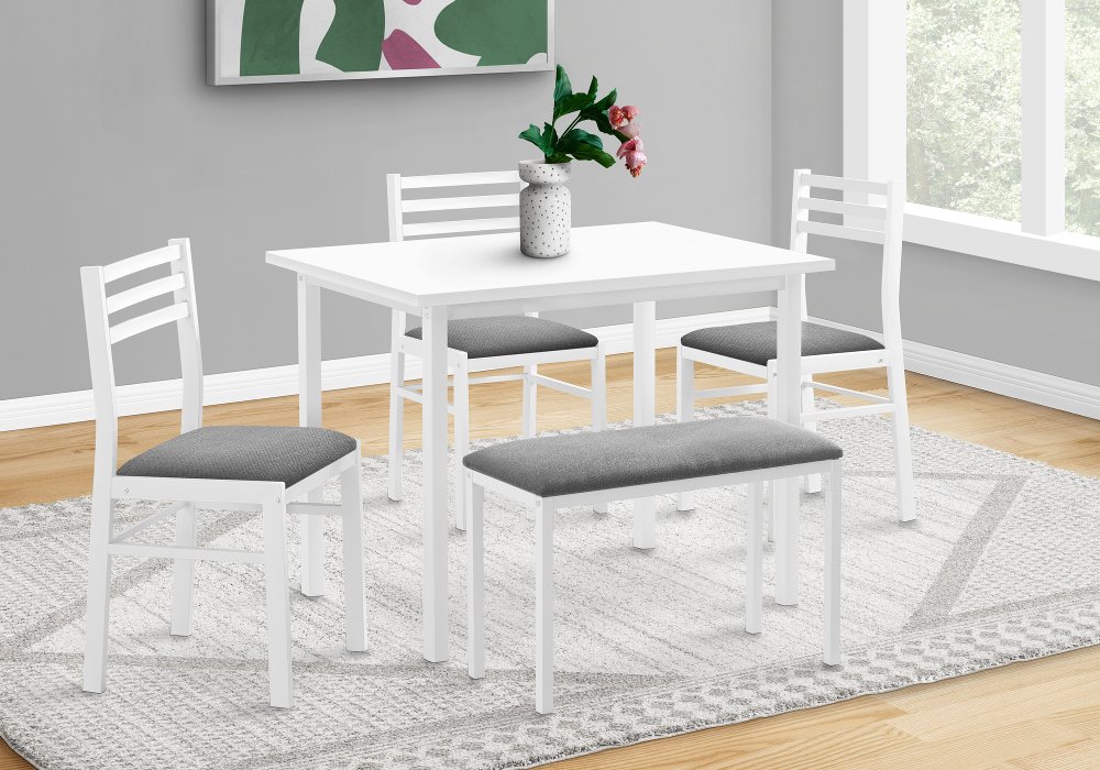 113395124 Hadley White 5 Piece Dining Set sku 113395124