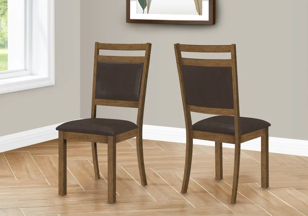 Malina Walnut Brown Dining Chair, Set of 2-1