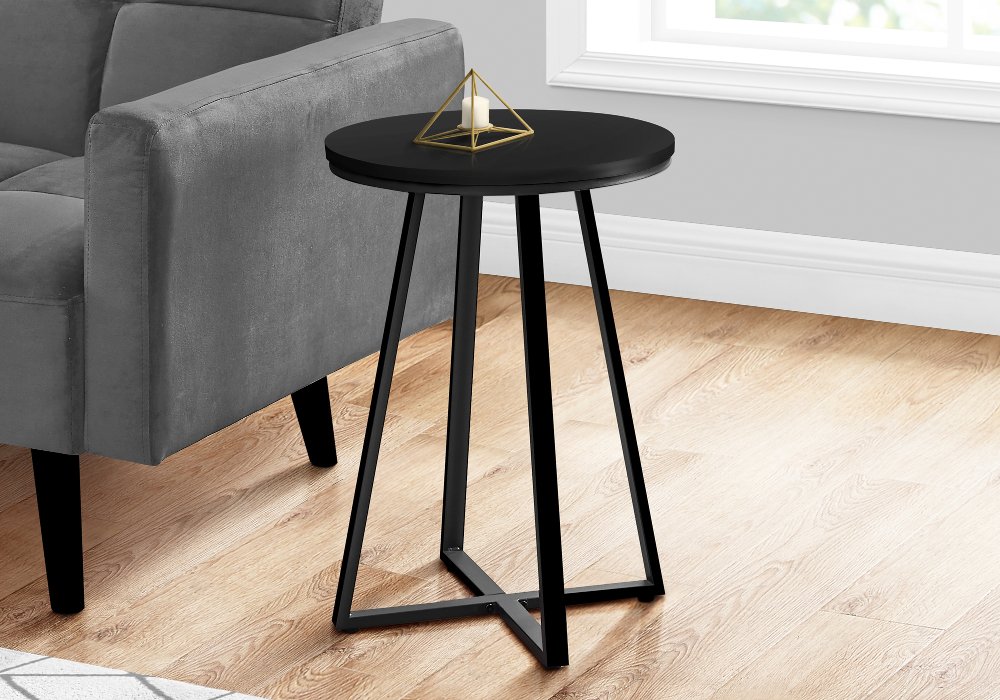 113395493 Elissa Black Round Side Table sku 113395493