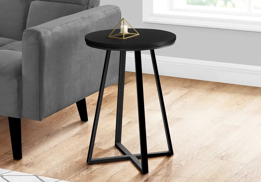 Elissa Black Round Side Table-2