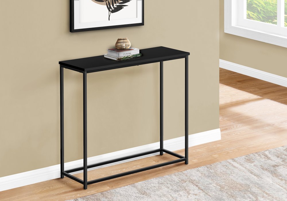 113395523 Blaine Gray and Black Narrow Console Table sku 113395523