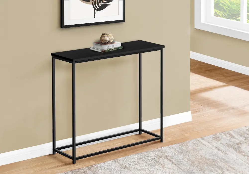 Blaine Gray and Black Narrow Console Table-1