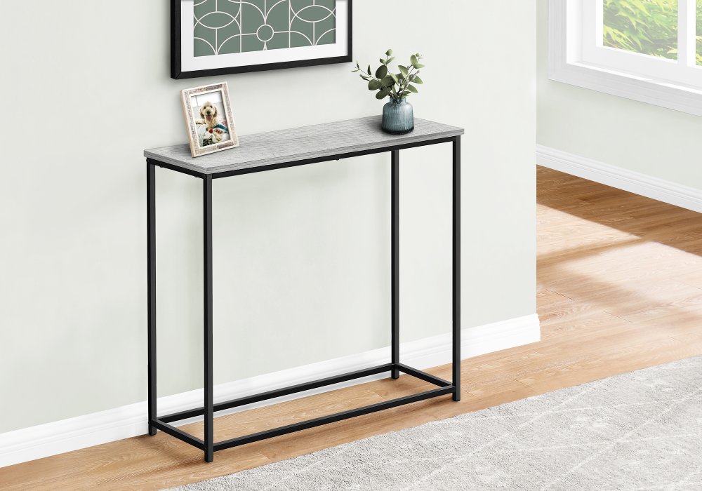 113395530 Blaine Gray and Black Narrow Console Table sku 113395530