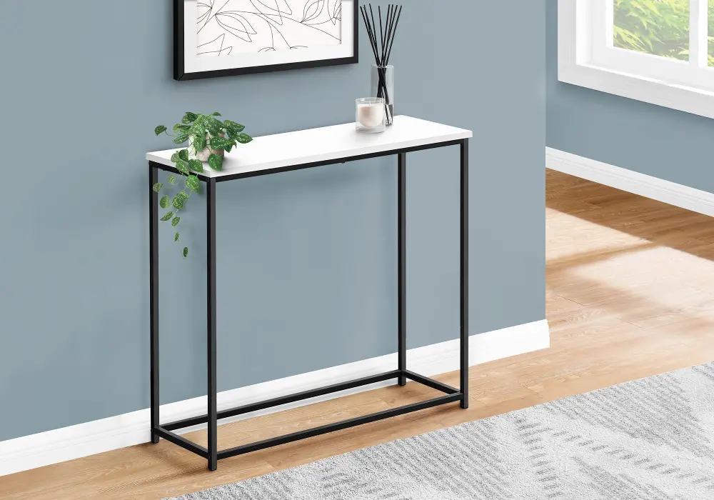 Blaine White and Black Console Table-1