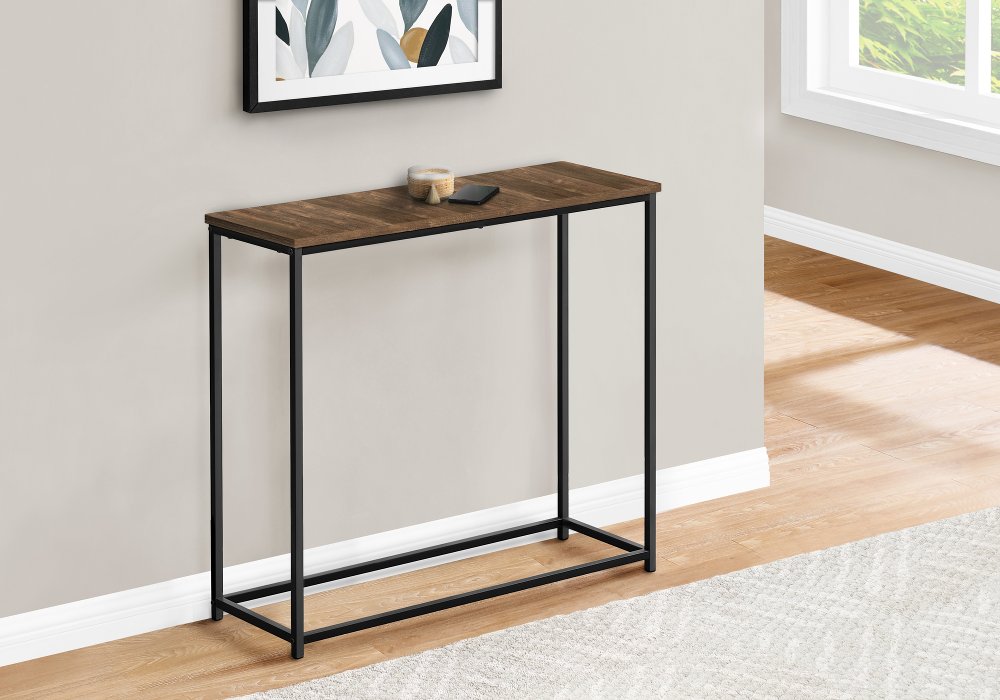 113395574 Blaine Brown and Black Console Table sku 113395574