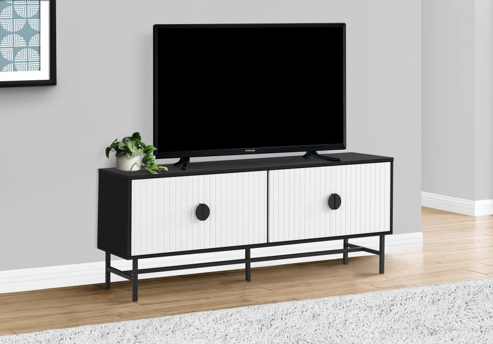 Maeve White and Black 60 TV stand