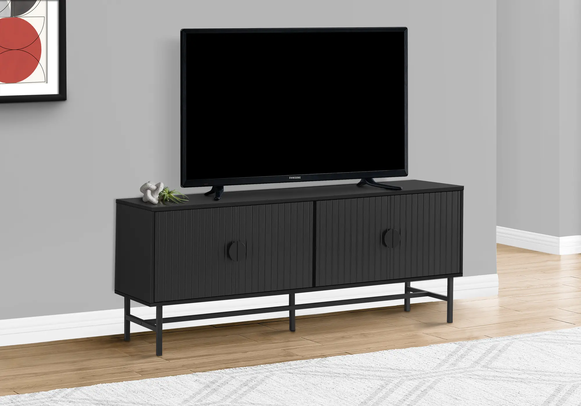 Photos - Mount/Stand Monarch Specialties Maeve Black 60" TV stand I 2733 