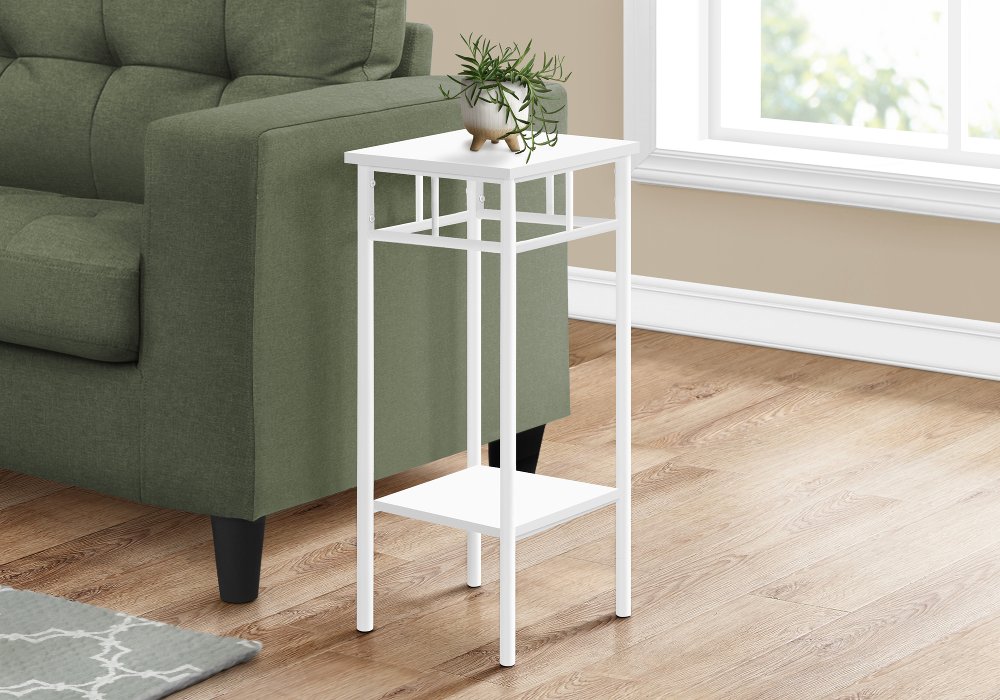 113395670 Belle White Contemporary Accent Table sku 113395670