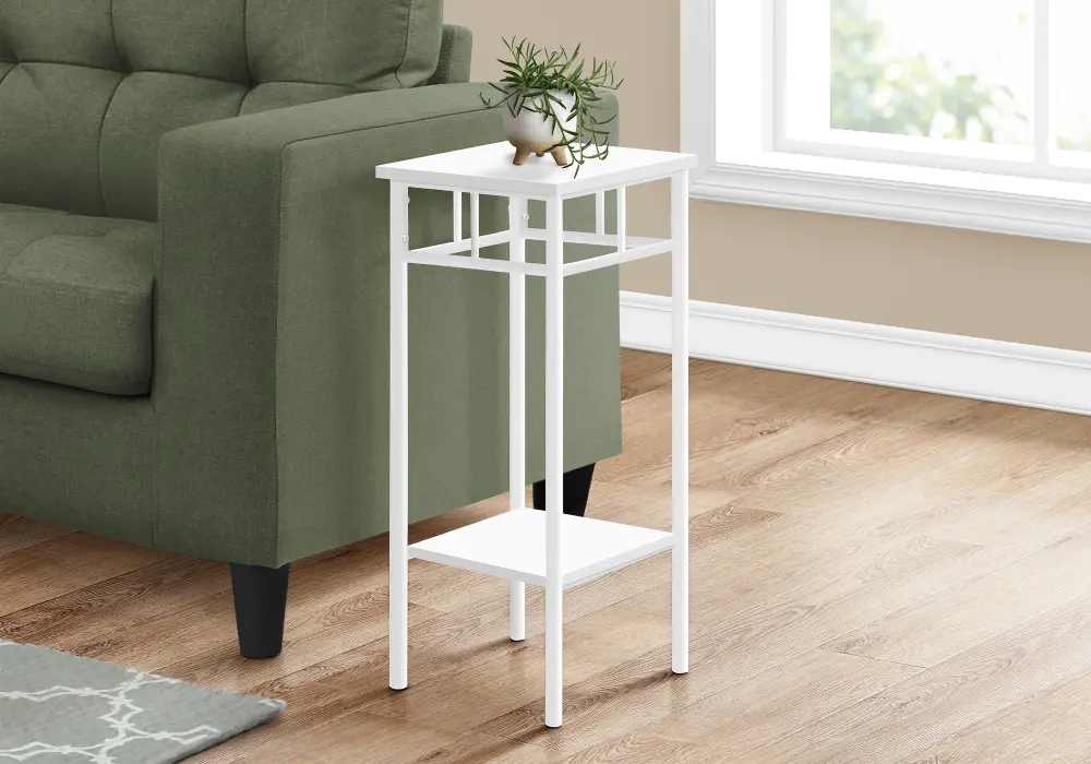 Belle White Contemporary Accent Table-1