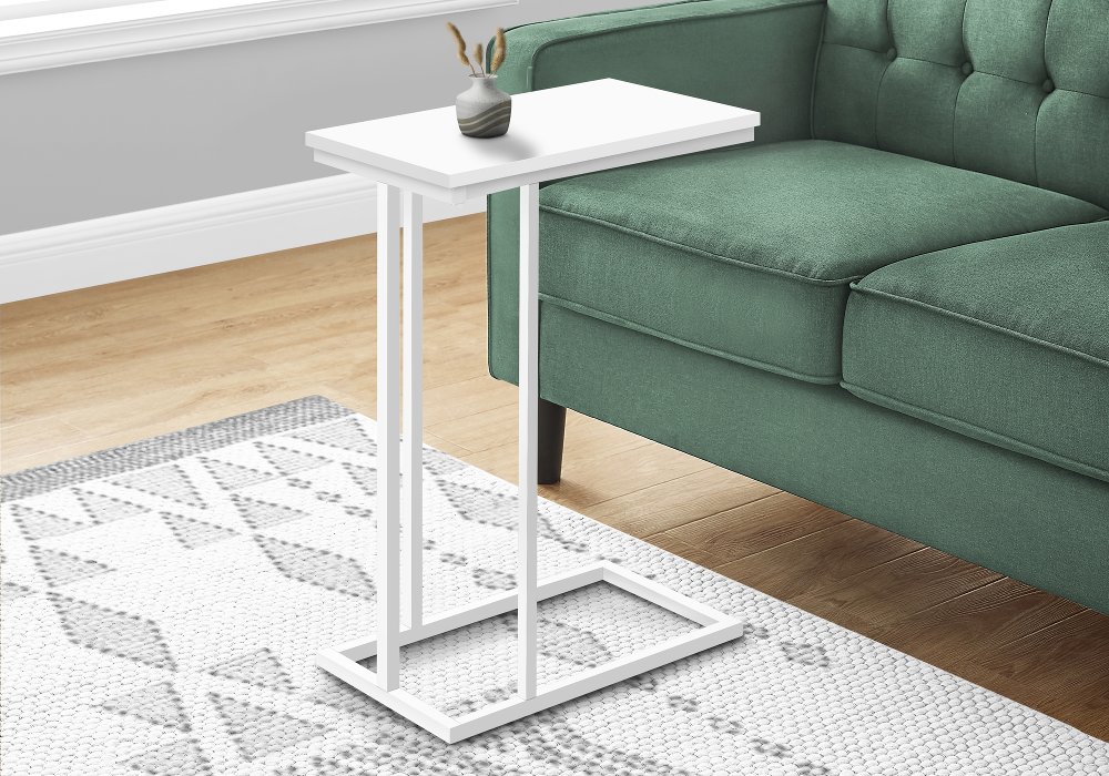 113395700 Eliza White Contemporary Accent Table sku 113395700