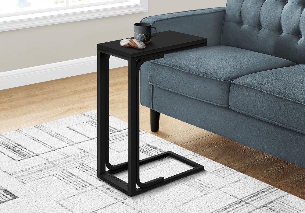 113395728 Aria Black Contemporary Accent Table sku 113395728