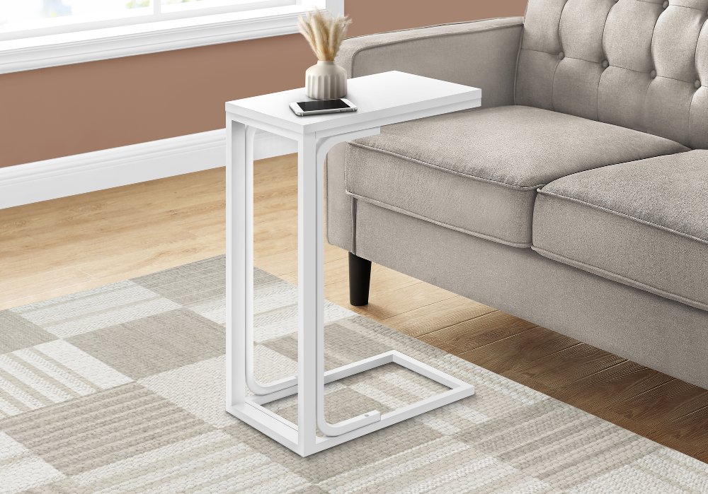 113395736 Aria White Contemporary Accent Table sku 113395736