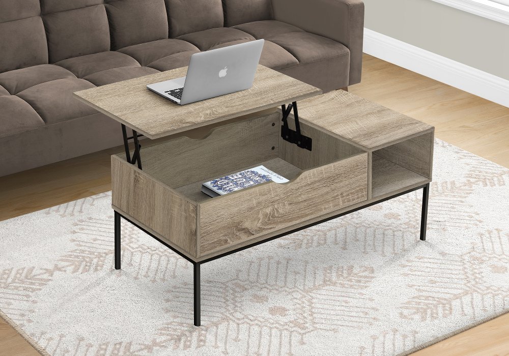 113395884 Landon Taupe Lift-Top Coffee Table sku 113395884