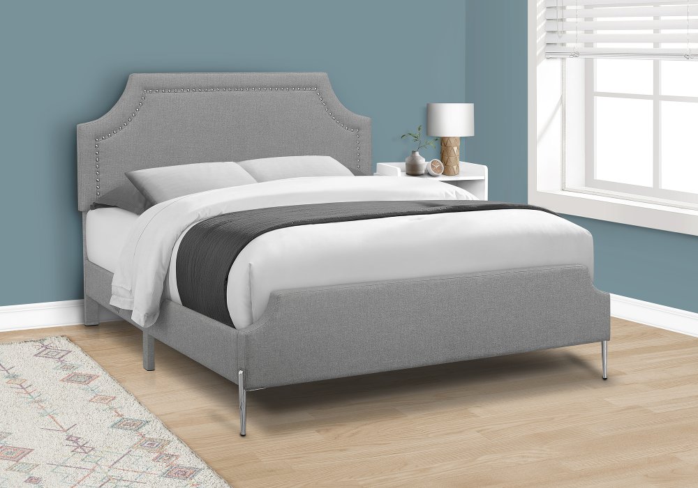 Liza Gray Queen Upholstered Bed