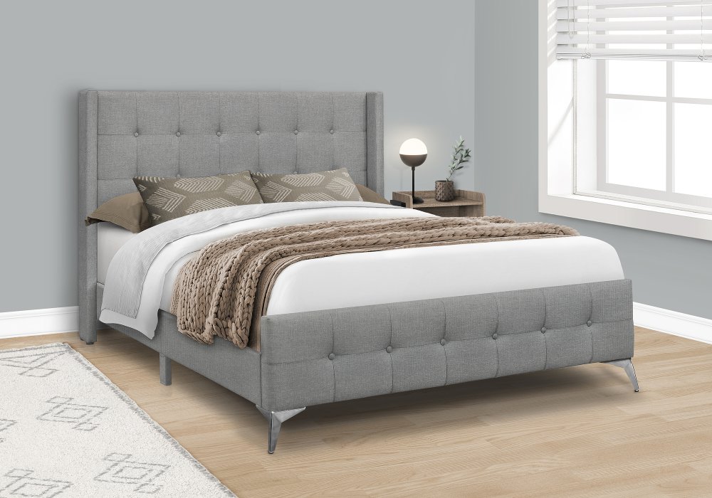 113395914 Chadley Gray Queen Upholstered Bed sku 113395914