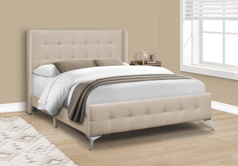 Chadley Beige Queen Upholstered Bed