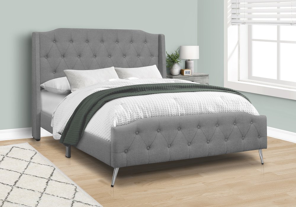 113395949 Grace Gray Queen Upholstered Bed sku 113395949