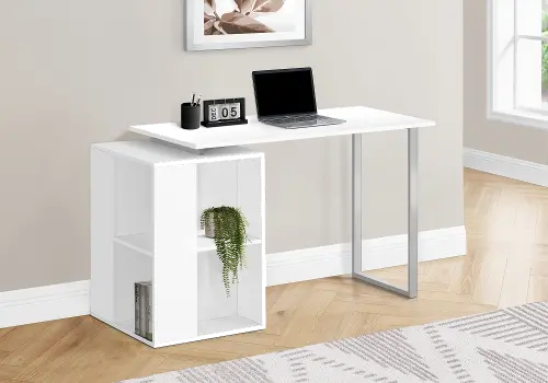 55 inch white store computer desk