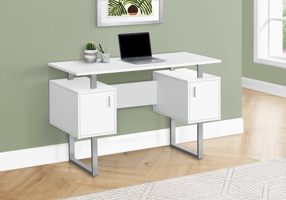 113395980 Billie White 48-Inch Modern Office Desk sku 113395980