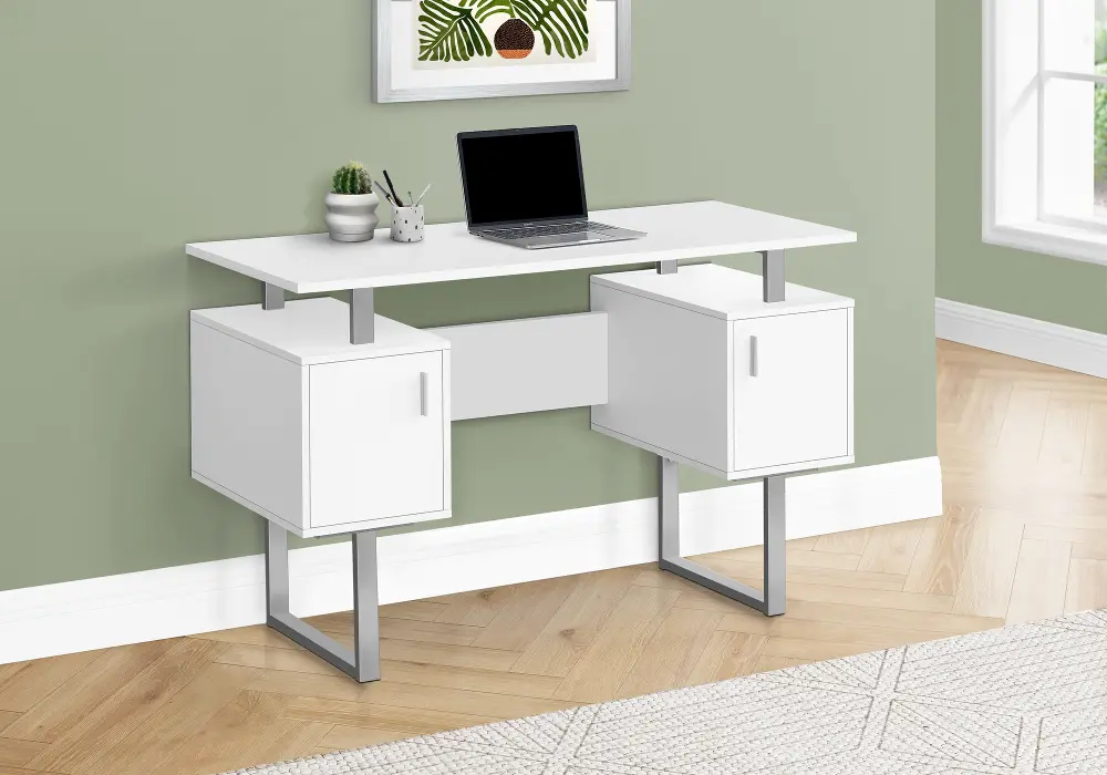Billie White 48-Inch Modern Office Desk-1