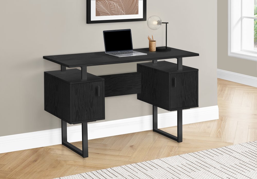 113396007 Billie Black 48-Inch Modern Office Desk sku 113396007