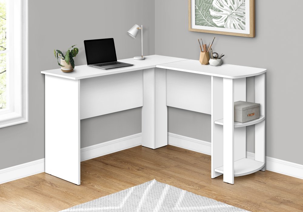 113396030 White 48-Inch Modern Corner Office Desk sku 113396030