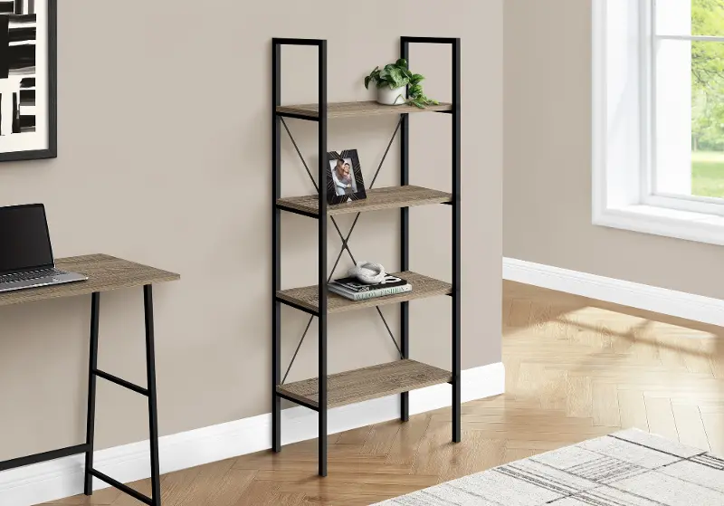 Winston 48-Inch Brown Modern Bookshelf