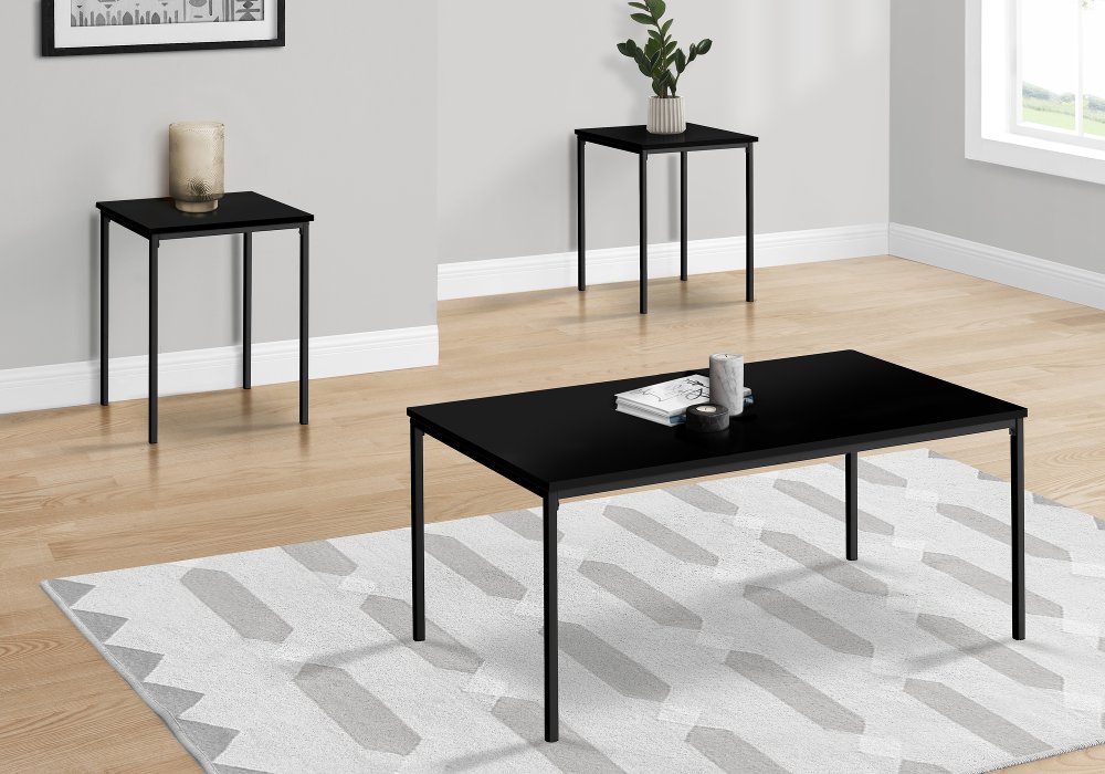 113396104 Carly Black 3 Piece Living Room Table Set sku 113396104