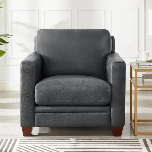 Leather chair online grey