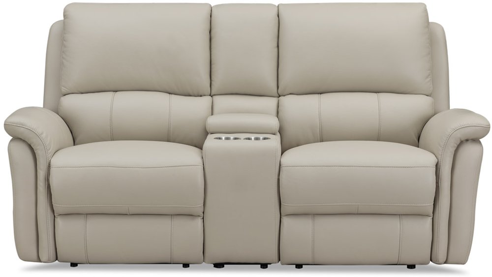 Tyler Vanilla White Zero Gravity Power Reclining Loveseat with Console