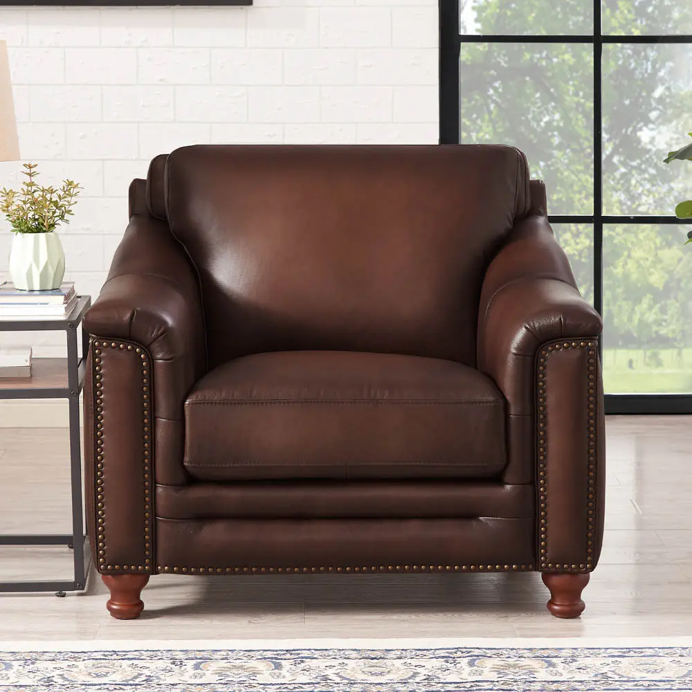 Billingham Caramel Brown Leather Chair-1