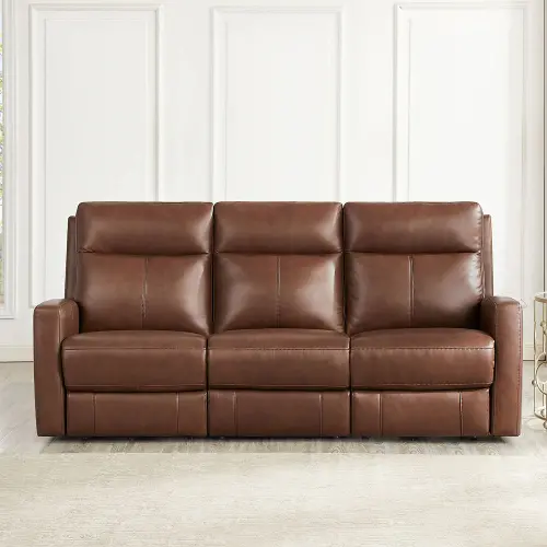 Modena Pecan Brown Zero Gravity Power Reclining Sofa RC Willey