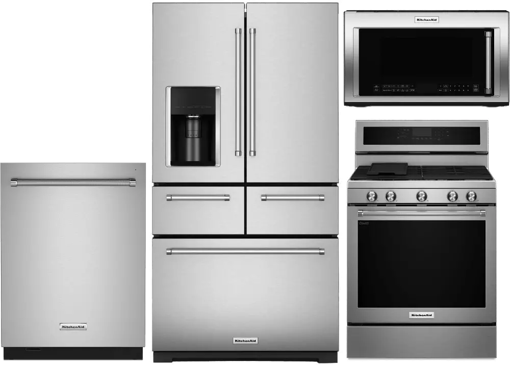 KIT-4PC-S/S-706-GAS KitchenAid 4-Piece Gas Kitchen Appliance Package - Stainless Steel-1