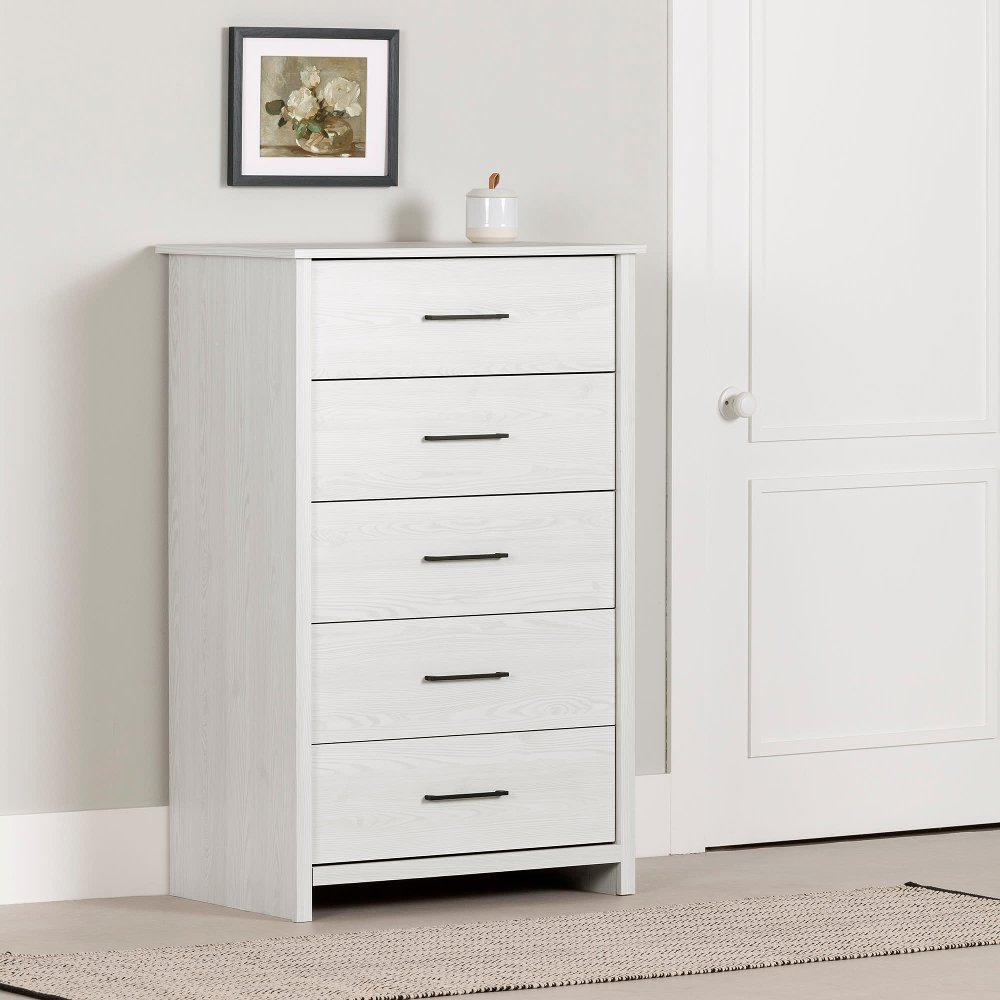 Fernley White Chest of Drawers - South Shore