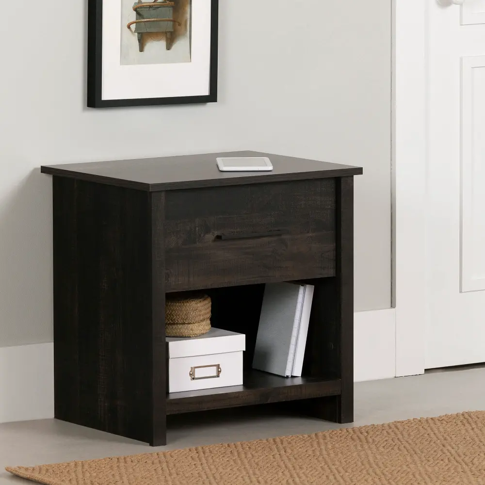 14755 Fernley Rubbed Black Nightstand - South Shore-1