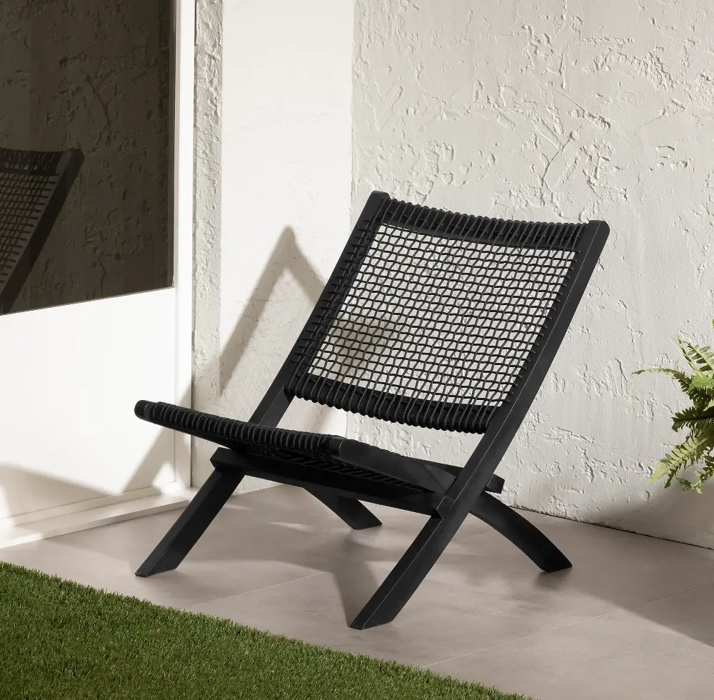 15184 Agave Black Wood Lounge Chair - South Shore-1
