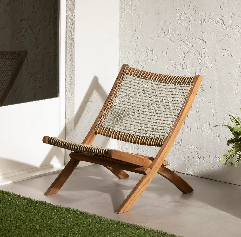 15185 Agave Beige Natural Wood Lounge Chair - South Shore-1