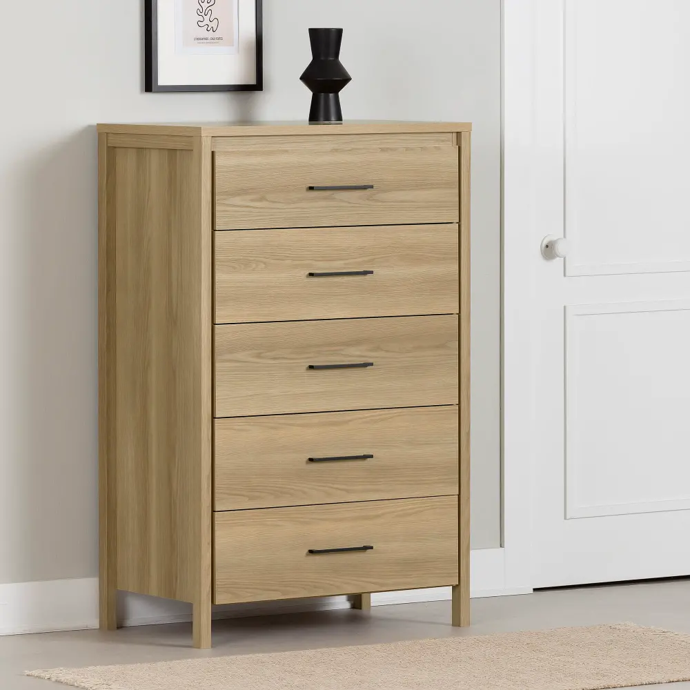 15638 Gravity Natural 5-Drawer Chest - Chest of Drawers-1